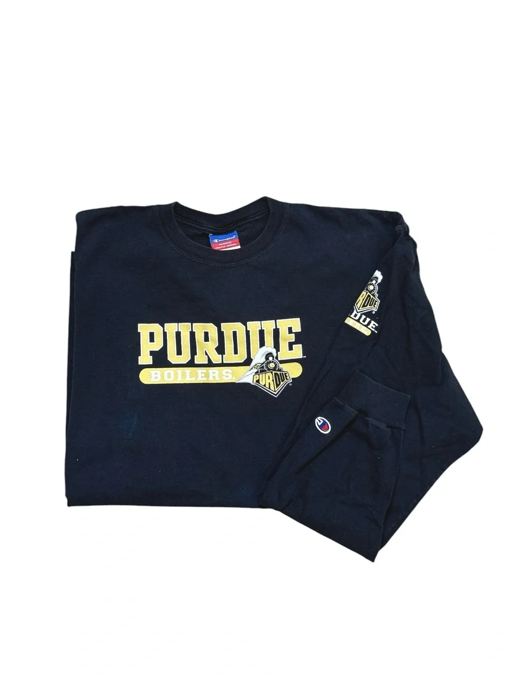Champion Vintage Purdue Shirt Long Sleeve T-Shirt Tee Boilermakers 2XL XXL